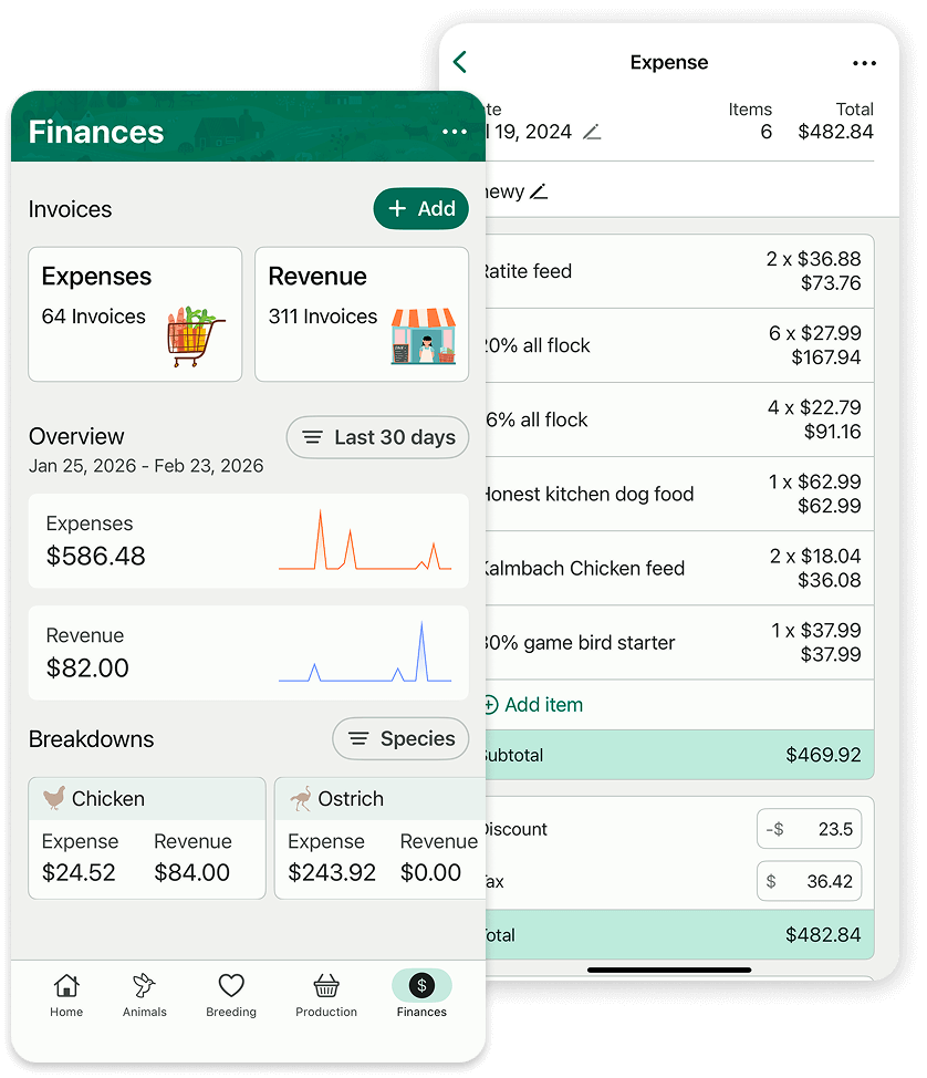FarmKeep farm finances screen